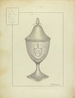 Sugarbowl Prints: Silver Sugar Bowl, c. 1937. Creator: Matthew Mangiacotti