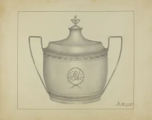 Silver Sugar Bowl, c. 1937. Creator: Matthew Mangiacotti