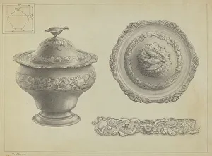 Sugarbowl Prints: Silver Sugar Bowl, c. 1937. Creator: Simon Weiss