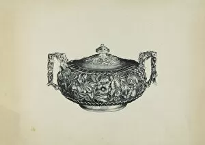 Kitchenware Gallery: Silver Sugar Bowl, c. 1938. Creator: Florence Hastings