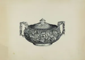 Sugarbowl Prints: Silver Sugar Bowl, c. 1938. Creator: Florence Hastings