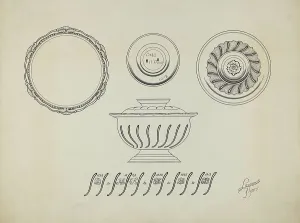 Silver Sugar Bowl, c. 1938. Creator: Lawrence Flynn