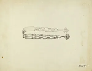 Tongs Prints: Silver Sugar Tongs, c. 1939. Creator: Kalamian Walton
