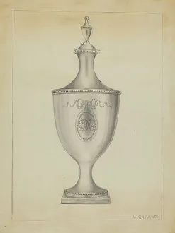 Sugar Prints: Silver Sugar Urn, c. 1936. Creator: Vincent Carano