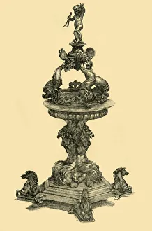 Salt Cellar Prints: Silver table ornament, 1680-1699, (1881). Creator: Thomas Benjamin Kennington