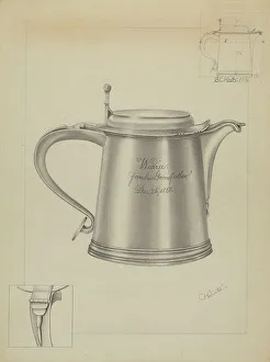 Winter Charlotte Prints: Silver Tankard, c. 1936. Creator: Charlotte Winter