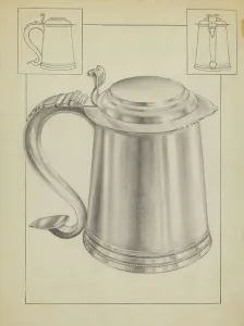 Silverwork Prints: Silver Tankard, c. 1936. Creator: Clayton Braun