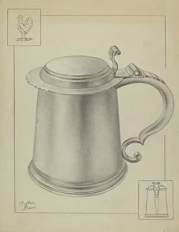 Silverwork Prints: Silver Tankard, c. 1936. Creator: Clayton Braun