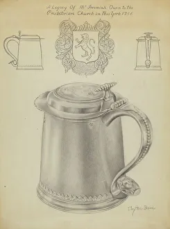 Silverwork Prints: Silver Tankard, c. 1936. Creator: Clayton Braun