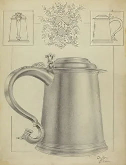 Silverwork Prints: Silver Tankard, c. 1936. Creator: Clayton Braun