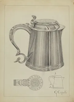 Capelli Giacinto Prints: Silver Tankard, c. 1936. Creator: Giacinto Capelli