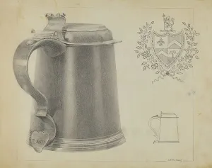 Graphite On Paper Prints: Silver Tankard, c. 1936. Creator: Joseph Rothenberg