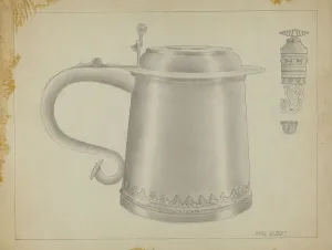 Joubert Karl Prints: Silver Tankard, c. 1936. Creator: Karl Joubert