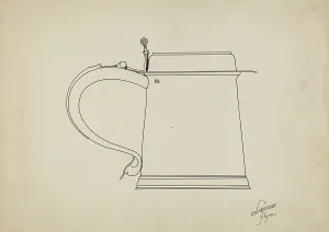 Flynn Lawrence Prints: Silver Tankard, c. 1936. Creator: Lawrence Flynn