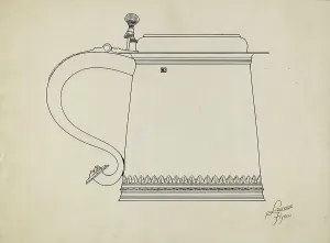 Flynn Lawrence Prints: Silver Tankard, c. 1936. Creator: Lawrence Flynn