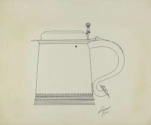 Flynn Lawrence Prints: Silver Tankard, c. 1938. Creator: Lawrence Flynn
