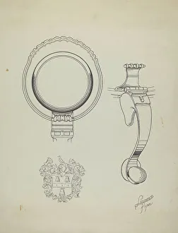 Silver Tankard: Details, c. 1938. Creator: Lawrence Flynn