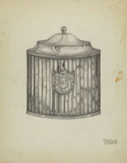 Silver Tea Caddy, c. 1936. Creator: Kalamian Walton