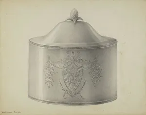 Nicholas Zupa Prints: Silver Tea Caddy, c. 1937. Creator: Nicholas Zupa