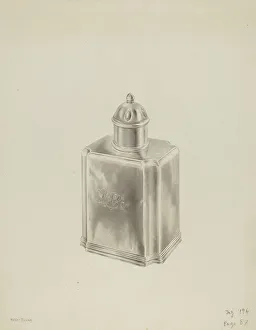 Silver Tea Caddy, c. 1939. Creator: Hester Duany