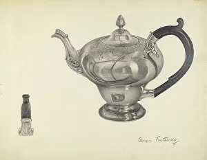 Aaron Fastovsky Prints: Silver Teapot, 1935/1942. Creator: Aaron Fastovsky