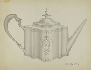 Graphite On Paper Prints: Silver Teapot, 1935/1942. Creator: Eugene La Foret