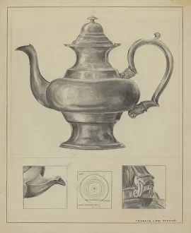 Francis Law Durand Prints: Silver Teapot, 1935/1942. Creator: Francis Law Durand