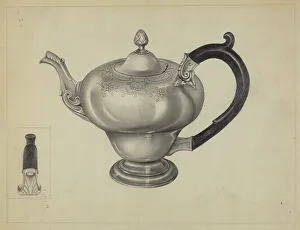 Aaron Fastovsky Prints: Silver Teapot, c. 1936. Creator: Aaron Fastovsky