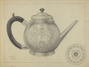 Silverwork Prints: Silver Teapot, c. 1936. Creator: Clayton Braun