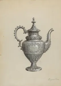 Eugene Croe Gallery: Silver Teapot, c. 1936. Creator: Eugene Croe