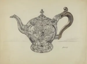 Silver Teapot Prints: Silver Teapot, c. 1936. Creator: Fletcher Hanks
