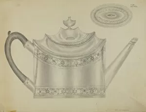 Handle Collection: Silver Teapot, c. 1936. Creator: Gordon Sanborn