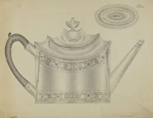 Handle Collection: Silver Teapot, c. 1936. Creator: Gordon Sanborn