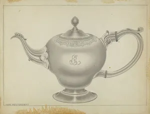 Hans Westendorff Prints: Silver Teapot, c. 1936. Creator: Hans Westendorff
