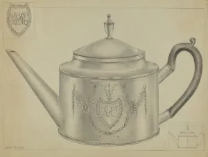 Silver Teapot, c. 1936. Creator: Hester Duany