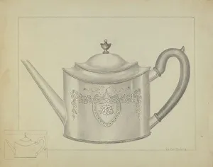 Silver Teapot Prints: Silver Teapot, c. 1936. Creator: Hester Duany