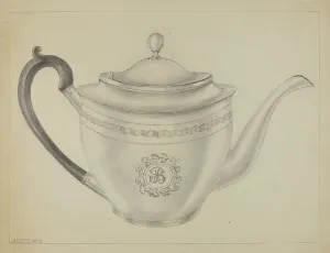 Silver Teapot, c. 1936. Creator: Hester Duany