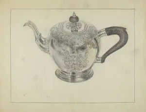 Silverwork Prints: Silver Teapot, c. 1936. Creator: Vincent Carano