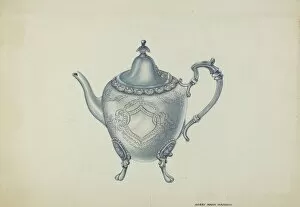 Decorated Gallery: Silver Teapot, c. 1937. Creator: Harry Mann Waddell