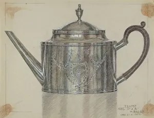 Silver Teapot, c. 1937. Creator: Herman Bader