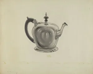 Aaron Fastovsky Prints: Silver Teapot, c. 1938. Creator: Aaron Fastovsky