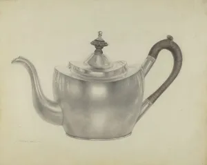 Silver Teapot Prints: Silver Teapot, c. 1938. Creator: Dorothy Dwin
