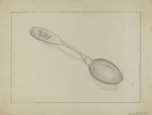 Frank Nelson Prints: Silver Teaspoon, 1935/1942. Creator: Frank Nelson