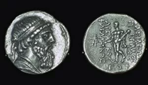 Silver tetradrachm of Mithradates I, Parthian, from Iran, 171-138 BC