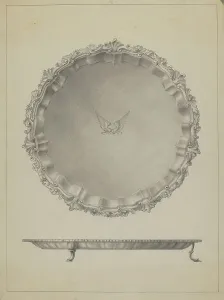 Simon Weiss Prints: Silver Tray, c. 1936. Creator: Simon Weiss