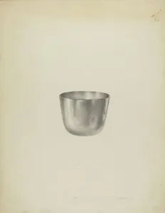 Tumbler Prints: Silver Tumbler Cup, c. 1938. Creator: Sidney Liswood