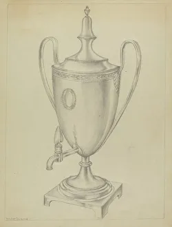 Faucet Prints: Silver Urn, c. 1936. Creator: Hester Duany