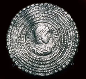 Coin Prints: Silver viking disc-brooch, imitating a byzantine coin possibly originating in York