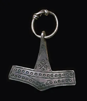 Silver Viking Thors Hammer amulet, 9th century