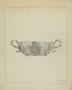 Reina Horace Prints: Silver Wine Taster, c. 1936. Creator: Horace Reina